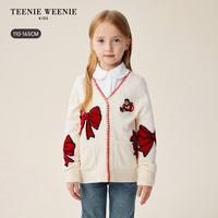 TEENIE WEENIE 甜美蝴蝶结提花 女童毛衣