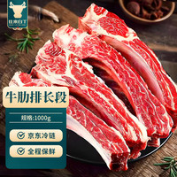 往来白丁 内蒙古牛肋排骨长段 2斤 牛排骨带脊骨 新鲜牛肉火锅烧烤食材