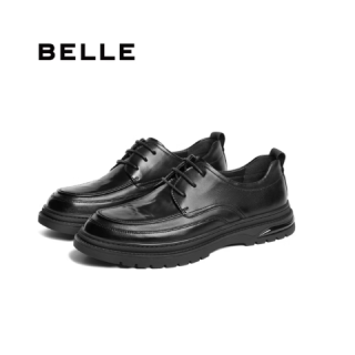 百丽 通勤商务皮鞋A1373 原身褶皱真牛皮 多色（内含打孔增高绒里款！）