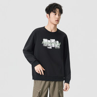 快鱼 男士字母印花圆领卫衣 86W1002