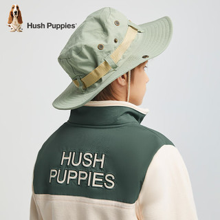  Hush Puppies/暇步士 简约时尚拼色 儿童针织外套 暗草绿 140