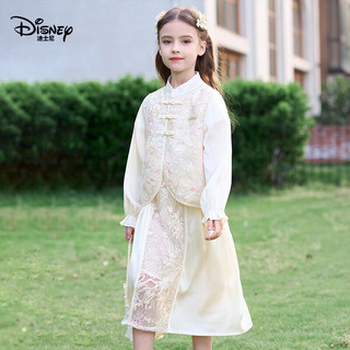  Disney/迪士尼 国风刺绣 女童套装 米色 120