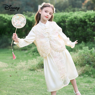  Disney/迪士尼 国风刺绣 女童套装 米色 120