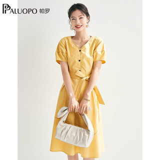  PALUOPO/帕罗 纯棉 女士连衣裙 黄色 XL (170/92A)