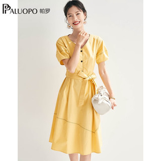  PALUOPO/帕罗 纯棉 女士连衣裙 黄色 XL (170/92A)