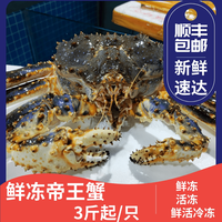 阿拉斯加蟹海鲜鲜冻特大蟹冰鲜蟹大螃蟹蟹腿 鲜冻7-7.5斤
