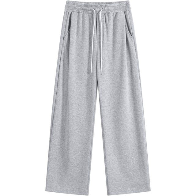 gxgjeans 26夏新品 美式格纹拼接潮流宽松休闲裤 麻灰色