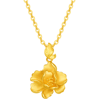  CHOW TAI FOOK/周大福 牡丹花 黄金吊坠