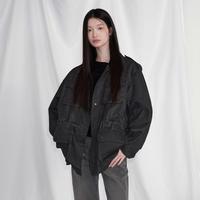 SINBOS 工装缪斯 抽绳收腰显瘦夹克女春季翻领工装简约长袖女士外套