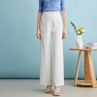 爱特爱 高腰简约百搭纯色显瘦阔腿通勤OL休闲裤春款