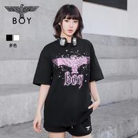 BOY LONDON 夏季情侣款烫钻珠光印花上衣潮牌纯棉短袖T恤男女