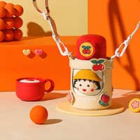 杯具熊 儿童保温杯316大容量便携吸管水杯-小丸子500ml