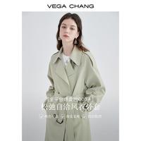 VEGA CHANG 宽松 女士风衣 腰带