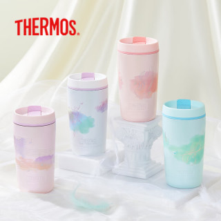 PLUS会员：THERMOS 膳魔师  膳魔师 女士不锈钢芭蕾系列保温杯 清新绿 420ML