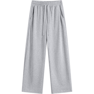 gxgjeans 男装 格纹拼接潮流宽松休闲长裤卫裤男裤 26夏新品 麻灰色 2XL (185) -3