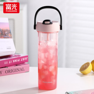 富光 夏季运动tritan水杯780mL大容量女生便携吸管杯茶水分离泡茶杯子 粉色