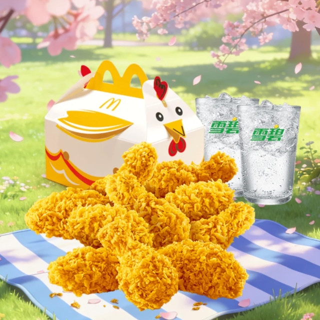 麦当劳 鳞魂辣翅10翅盒+饮料2杯