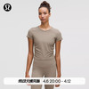 lululemon 罗纹 女士运动T恤 暖褐灰 S /6