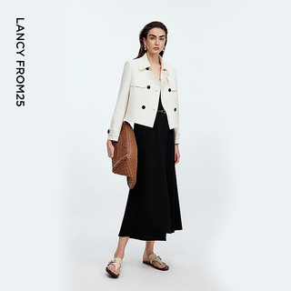  LANCY FROM25/朗姿 复古短款箱型 女士外套 本白色2