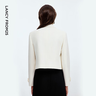  LANCY FROM25/朗姿 复古短款箱型 女士外套 本白色2
