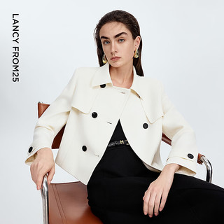  LANCY FROM25/朗姿 复古短款箱型 女士外套 本白色2