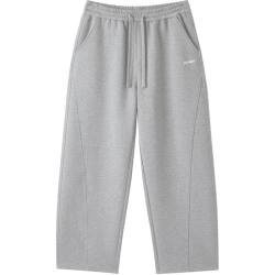 gxgjeans 【限时五折】 美式基础廓形宽松卫裤休闲运动长裤 浅麻灰