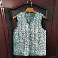 畅印 加棉 女士马甲 蓝色小花【马甲】 厚款 2XL 【80--110斤】