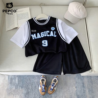 小猪班纳 新款男女童夏季透气休闲短袖短裤