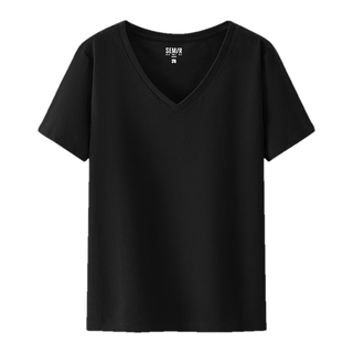  Semir/森马 凉感 女士T恤 黑色90001 XL