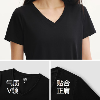  Semir/森马 凉感 女士T恤 黑色90001 XL