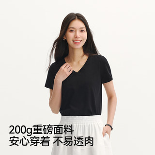  Semir/森马 凉感 女士T恤 黑色90001 XL