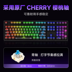 ikbc F210机械键盘有线机械键盘108键 游戏键盘 电竞游戏键盘樱桃键盘 黑色青轴有线