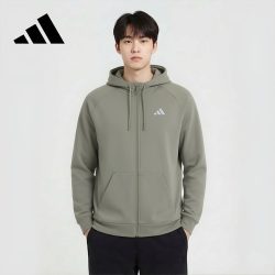 阿迪达斯 休闲运动 男士针织连帽夹克 IW8395 L