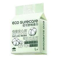  EcosureCare/优可舒 悬挂式 棉柔巾 【棉柔巾】0敏亲肤*L码 200抽*1提