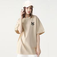 PNJ 夏季短袖T恤重磅高级感纯棉潮牌宽松运动T恤情侣款