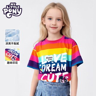  My Little Pony/小马宝莉 女童短袖T恤套装+友谊灰蓝牛仔短裤