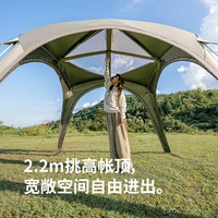 挪客户外 速开 天幕 铝杆 拉链 流沙金/钛黑胶/四角大号/铝杆拉链款