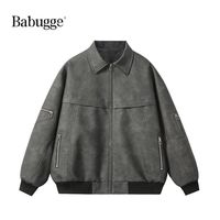  Babugge 宽松 男士皮衣外套