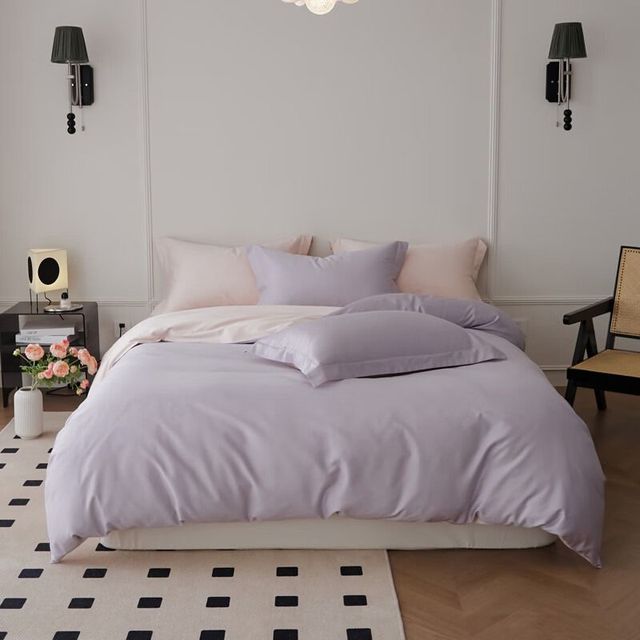 AIDLI 100支全棉贡缎新疆长绒棉双拼纯棉四件套 200*230cm