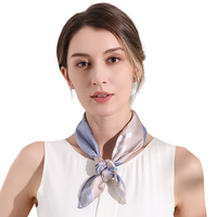  达芬奇密码 桑蚕丝 女士真丝丝巾 拼色几何花 蓝色