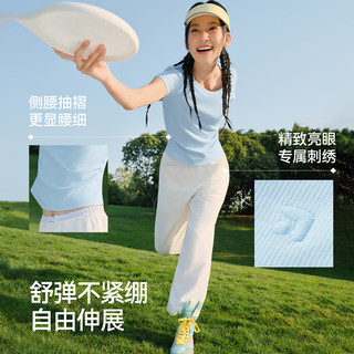  Semir/森马 修身 女士短袖T恤 白色调00311-气质V领 M