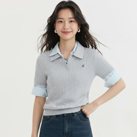  BAOYE/保烨 100%羊毛 女士羊毛衫 灰色 2637 L 体重（100-120斤）