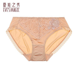 夏娃之秀 夏娃秘语 EVE‘S WHISPER 女士透气性感蕾丝中腰收腹提臀三角内裤（任选4条）