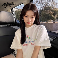 MJ STYLE 女士短袖T恤 2026宽松小狗印花