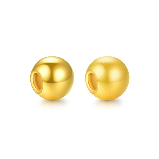 千年 黄金转运珠 4MM光面足金 QDD513000