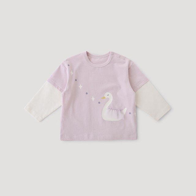 今日必买：巴厘小猪 假两件设计女童长袖上衣（2色可选）