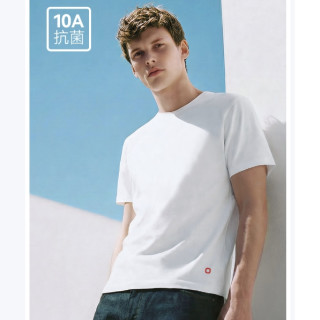 今日必买：京东京造 【10A抗菌T恤】红点短袖纯棉打底衫男士内搭