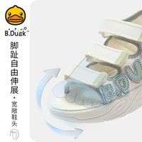  B.Duck/小黄鸭 软底舒适 儿童凉鞋 白色 33 码 适合脚长19.6-20.3cm