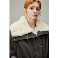  DFVC 保暖 女士派克服 灰绿色 M