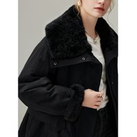  DFVC 保暖 女士派克服 黑色 M